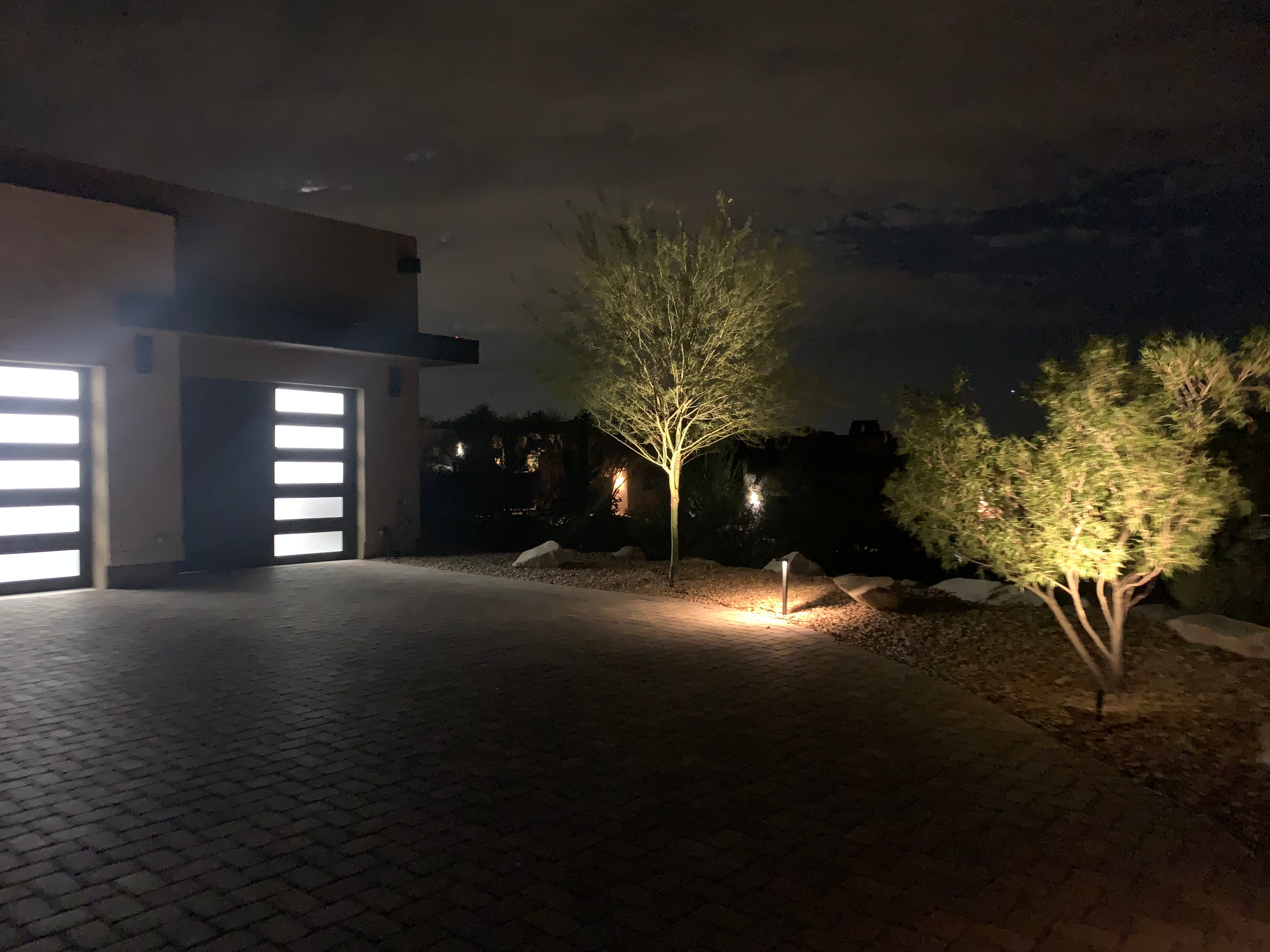 Pathway and courtyard lighting at a Skyline Country Club property