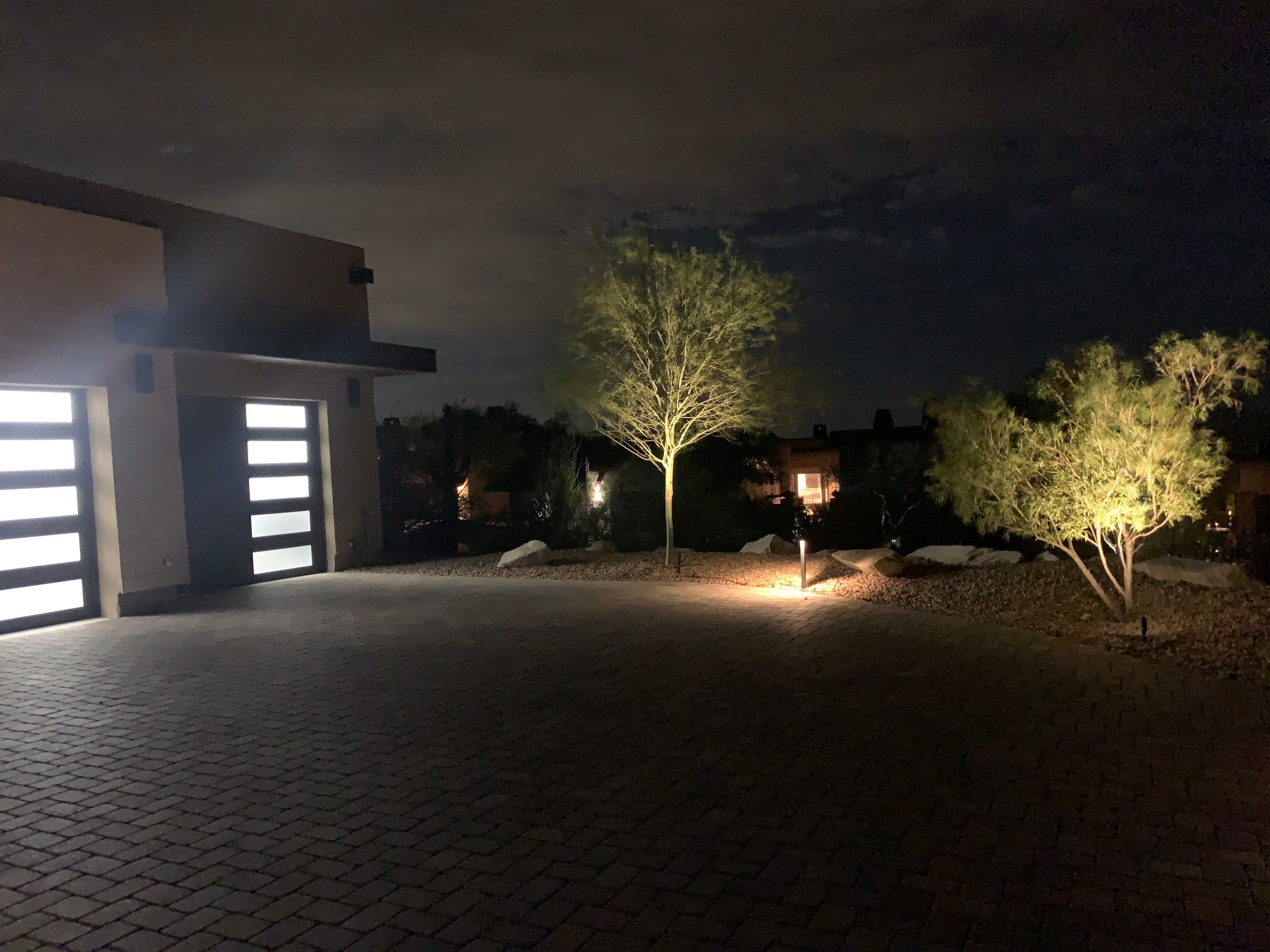 Driveway and entry lighting for a Ventana Canyon estate